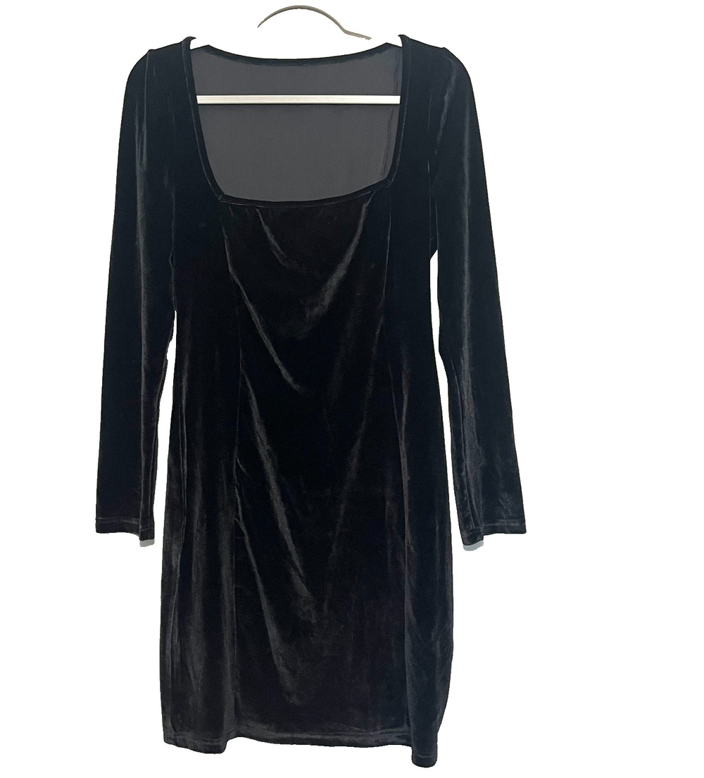 Whimsigoth Fairy Grunge Black Velvet Dress Womens XL Dark Coquette Going Out